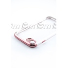 Накладка для iPhone 7/8, силикон, прозр., с окантовкой, розовая