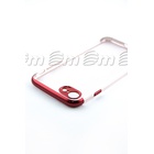 Накладка для iPhone 7/8, силикон, прозр., с окантовкой, красная