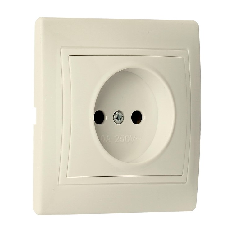 Розетка Smartbuy SBE-01i-10-S1-N-c, 1 гнездо, 10A, без заземления, бежевая