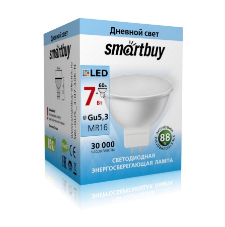 Светодиодная лампа smartbuy GU5/3-07W/4000