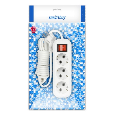 Удлинитель smartbuy SBE-16-3-10-ZS, 16A, 3*1.0мм, 10.0 м, белый