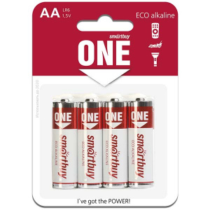 Батарейка smartbuy ONE SOBA-2A04B-ECO LR6 (AA) BL4/48/480