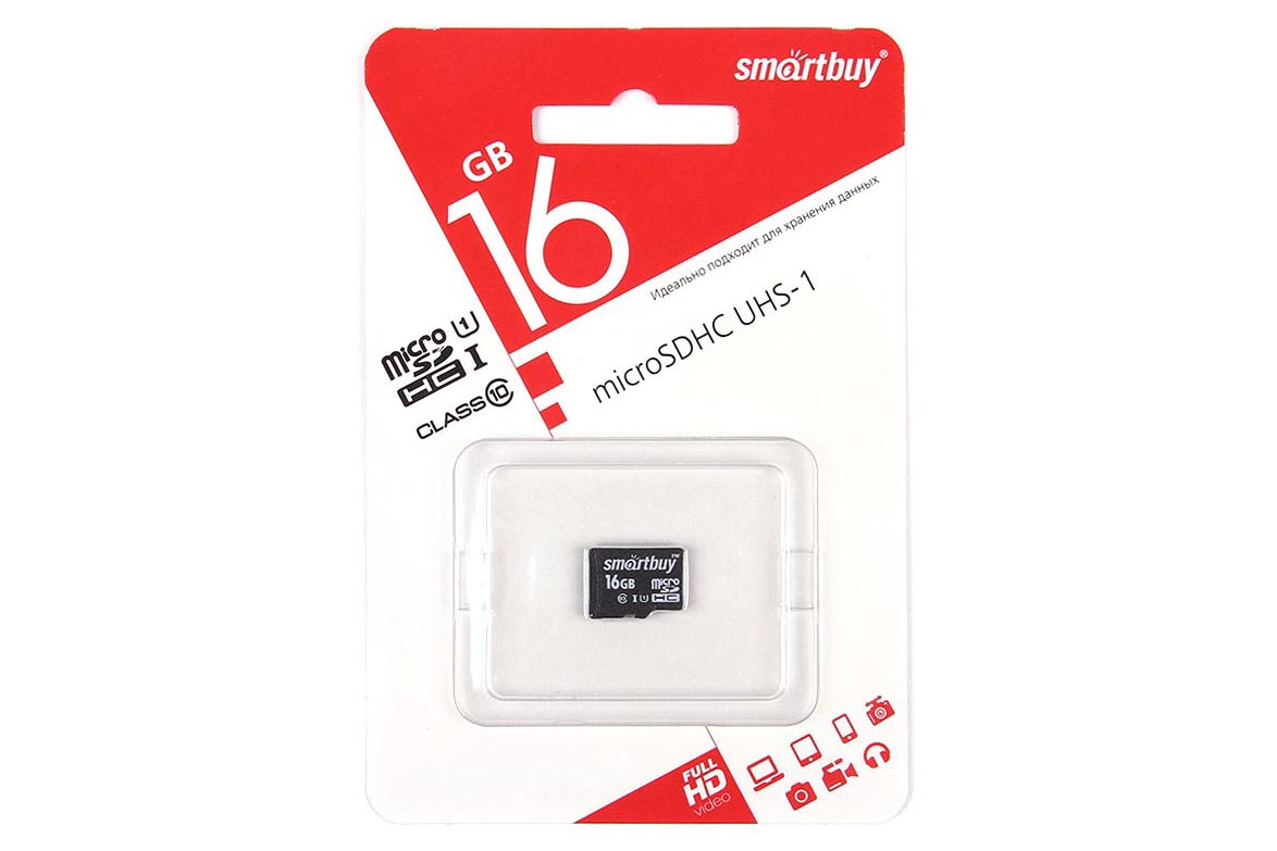 Карта памяти smartbuy micro SDHC 16Gb UHS-I, class 10, без адаптера