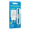 СЗУ 2в1 BOROFONE BA68A, Apple 8 pin, 2.1А, 1 USB, 5V, 1.0 м, белый