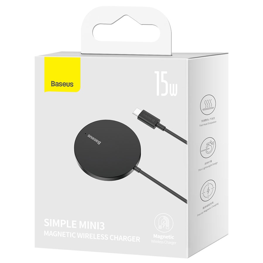 БЗУ Baseus Simple Mini3 CCJJ040001,Type-C, 15W, для iPhone 12/13 черное