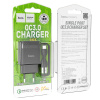 СЗУ 2в1 hoco C72Q, Type-C, 3.0A, 1 USB, 5V/9V/12V, 1.0 м, черный