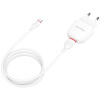 СЗУ 2в1 BOROFONE BA49A, Type-C, 2.1А, 1 USB, 5V, 1.0 м, белый