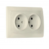 Розетка Smartbuy SBE-01i-10-S2-N-c, 2 гнезда, 10A, без заземления, бежевая