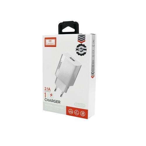CЗУ 2в1 Earldom ES-201С,Type-C, 2.1А, 1USB, 1.0 м, белое