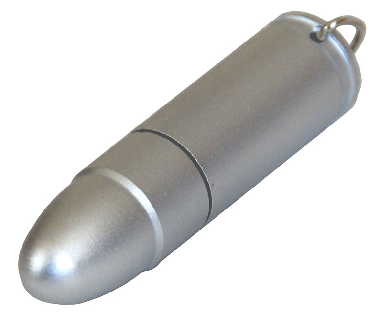 USB флэш-накопитель 8Gb патрон, USB 2.0, пластик, серебристый