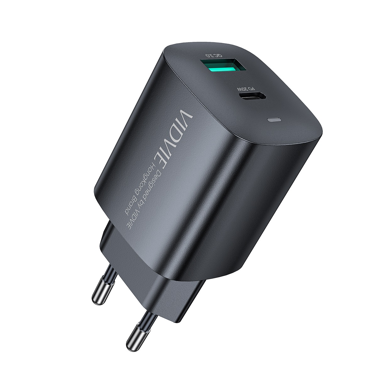СЗУ 2в1 VIDVIE PLE248, Apple/Type-C, 20W, 1 USB/1 Type-C, 5V, 1.0 м, черное