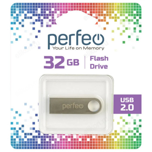USB флэш-накопитель Perfeo 32Gb PF-M07MS032, USB 2.0, металл, серебристый