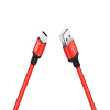 USB-кабель hoco X14, Type-C, ткань, 1.0 м, круглый, мет. разъем, красный