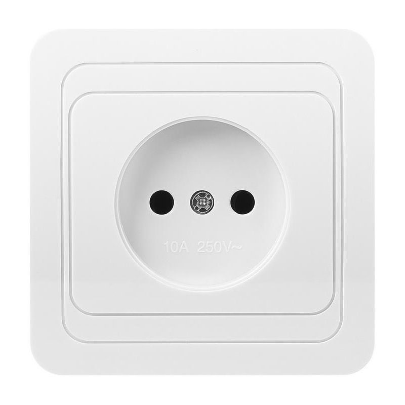 Розетка Smartbuy SBE-02w-10-S1-N, 1 гнездо, 10A, без заземления, белая