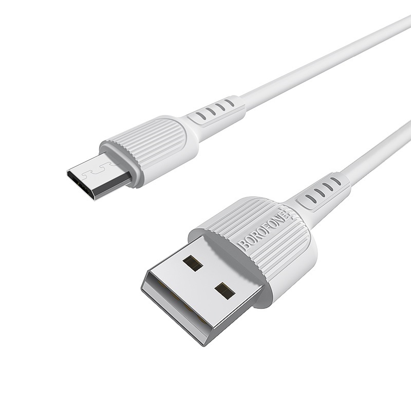 USB-кабель BOROFONE BX16, micro USB, пластик, 1.0 м, круглый, белый