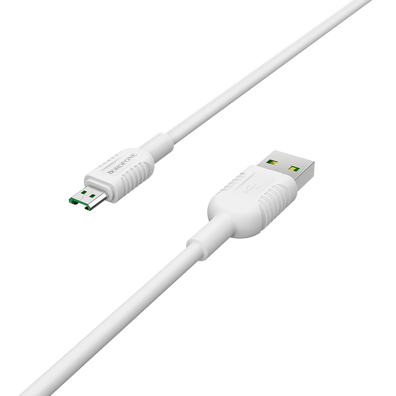 USB-кабель BOROFONE BX33, micro USB, силикон, 1.2 м, круглый, белый