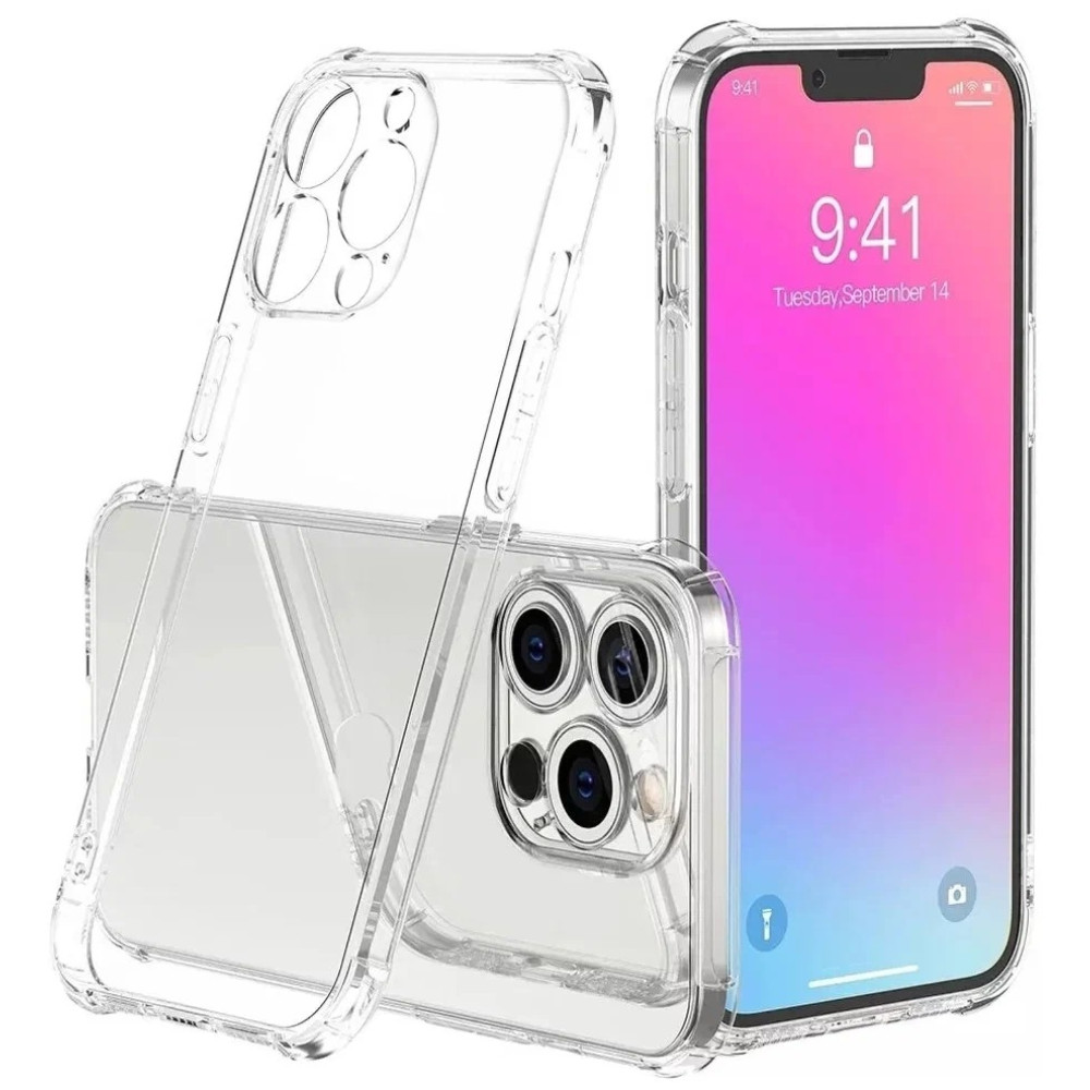 Накладка iPhone 16 Pro Max  силикон/усиленные углы/прозрачная, бесцветная