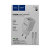 СЗУ 2в1 hoco C148A, Type-C/Type-C, 3.0A, 1 Type-C, 5V/9V/12V, 1.0 м, белый
