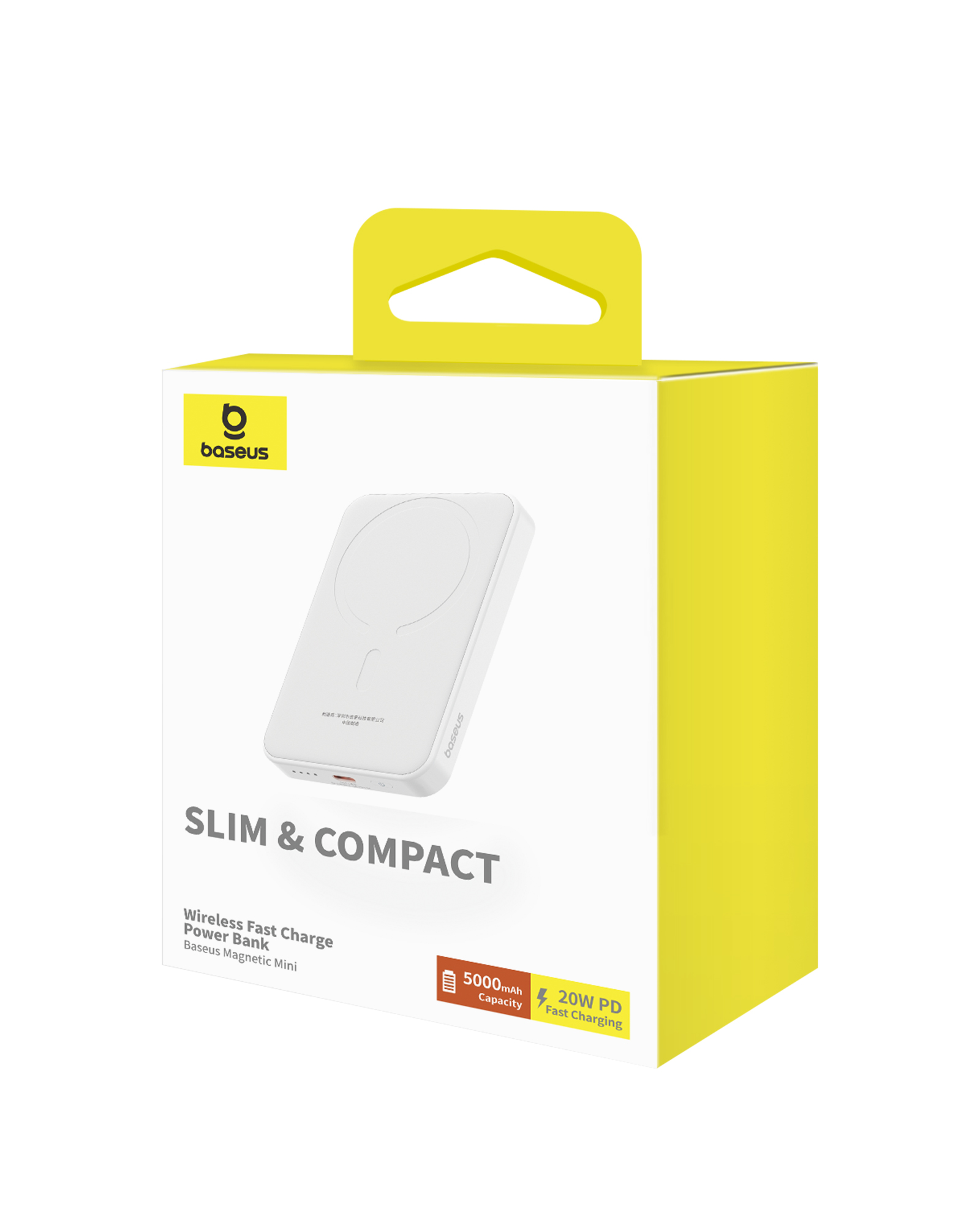 Powerbank Baseus Mini Wireless Magnetic  PPCXM05, 5000 мАч, 1 Type-C, 20W, , пластик, белый