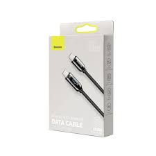 USB-кабель Baseus CATSK-B01, Type-C - Type-C, 100W, ткань, c индикатором, 1.0 м, круглый, черный