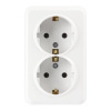 Розетка Smartbuy SBE-03w-16-S2-Z, 2 гнезда, 16А, с заземлением, белая
