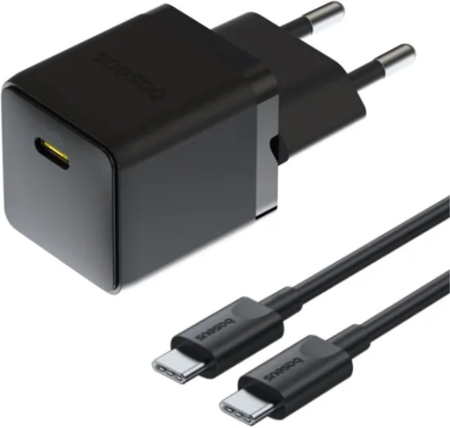 СЗУ 2-в-1 Baseus Palm Fast  P10111602113-01, 3.0А, 1 Type-C, 20W, пластик, черный