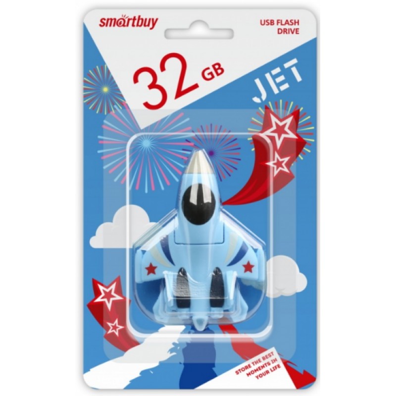 USB флэш-накопитель smartbuy 32Gb Wild Series "Истребитель", USB 2.0, пластик, голубой