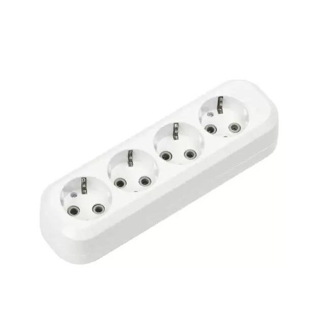 Колодка Smartbuy SBE-16-4-00-Z, 4гнезда,16A, 3.5кВт, с  заземлением, белая