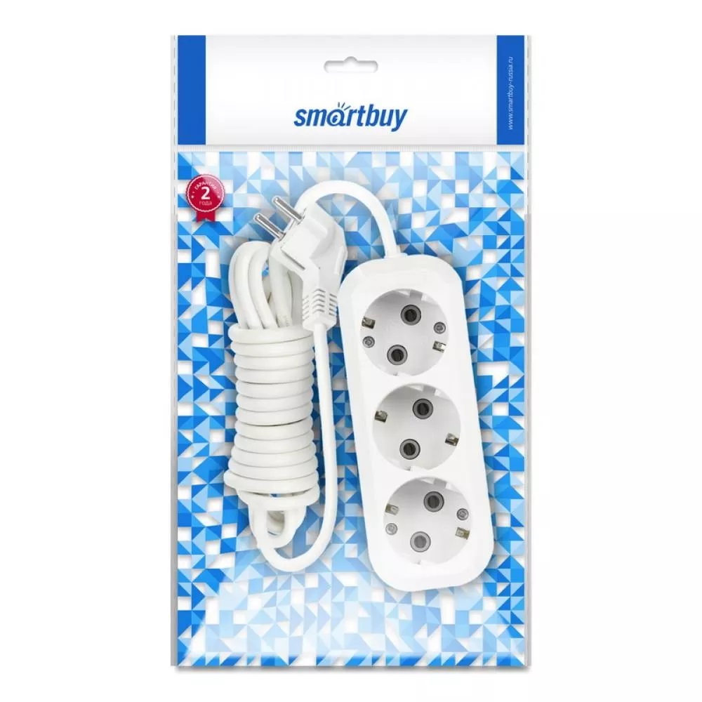 Удлинитель smartbuy SBE-16-3-03m-Z, 16A, 3*1.0мм, 3.0 м, белый