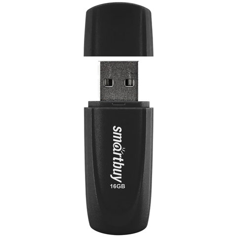USB флэш-накопитель smartbuy 16Gb Scout, USB 2.0, пластик, черный