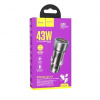 АП авто hoco NZ8, 3.0A, 1 USB/2 Type-C, PD25W,  пластик, черный