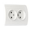 Розетка Smartbuy SBE-02w-10-S2-N, керамика, 2 гнезда, 10A, без заземления, белая