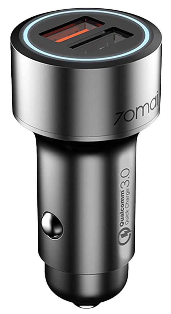 АП авто Xiaomi  Car Charger CC02CZM 3.0, 3.0А, 2 USB, 5V/9V/12V, металл, серый