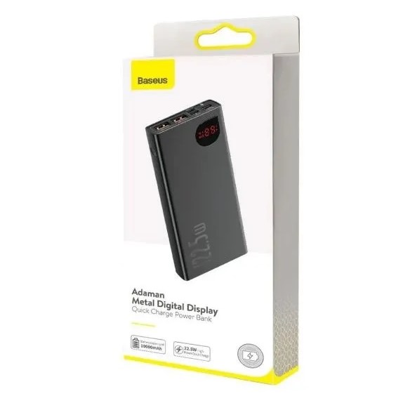 Powerbank Baseus ADAMAN PPAD70001, 10000 мАч, 2 USB/1 Micro USB/1 Type-C/1 Apple, 22.5W, черный