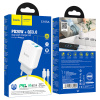 СЗУ 2в1 hoco C105A, Type-C/Type-C, 3.0A, PD,1Type-C, 5V/9V/12V, 1.0 м, белое