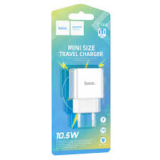 АП сетевой hoco C106A, 10.5W, 1 USB, 5V, пластик, белый