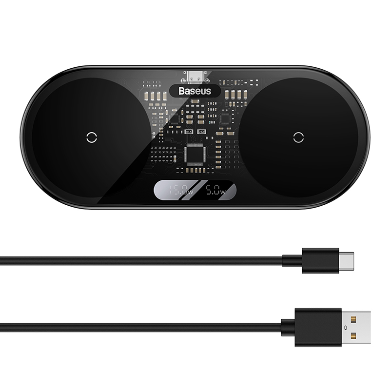 БЗУ Baseus WXSX-010101, 2-в-1,  20W, 1USB/1 Type-C. черный