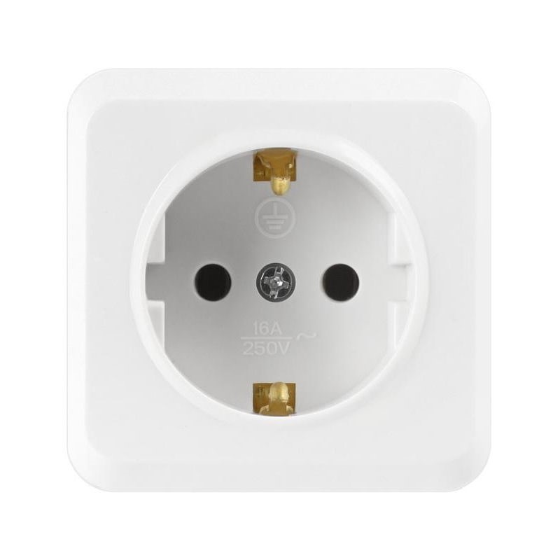 Розетка Smartbuy SBE-03w-16-S1-Z, 1 гнездо, 16А, с заземлением, белая