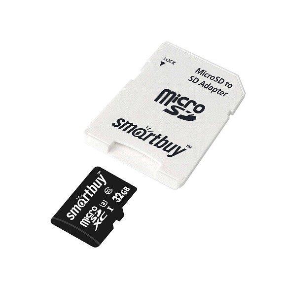 Карта памяти smartbuy micro U3 V30, SDHC 32Gb, class 10, с адаптером