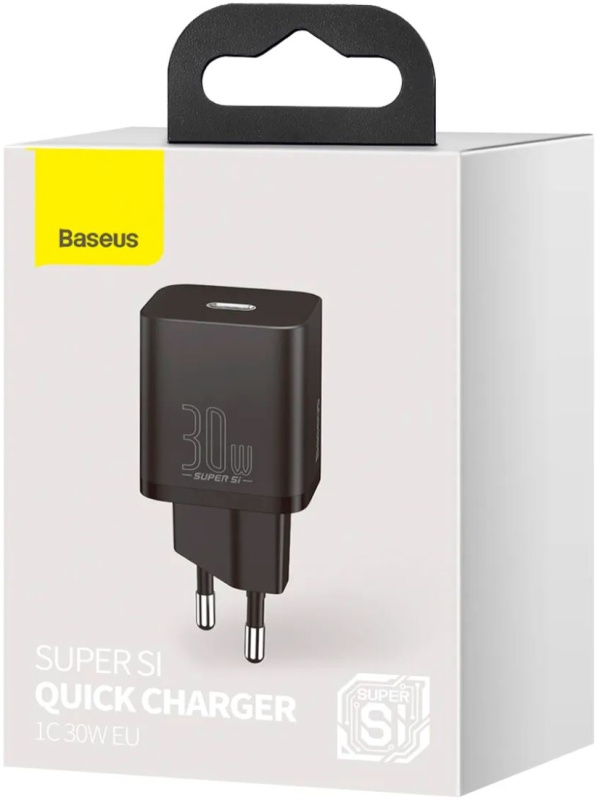 АП сетевой Baseus CCSUP-J01 30W, 3.0А, 1 Type-C, 9V, пластик, черный