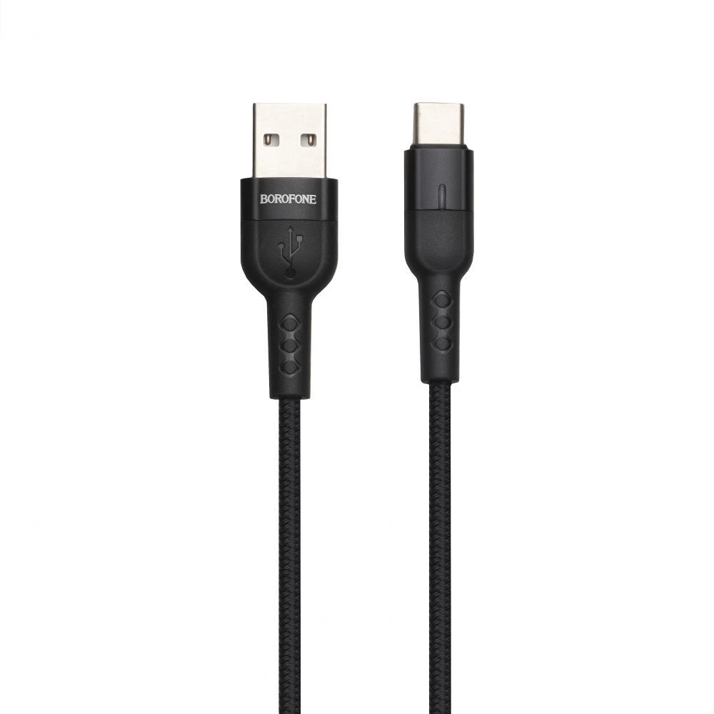 USB-кабель BOROFONE BU17, micro USB, нейлон, 1.0 м, круглый, мет. разъем, черный
