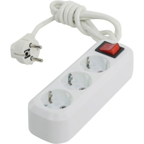 Удлинитель smartbuy SBE-16-3-1.5-ZS, 16A, 3*1.0мм, 1.5 м, белый