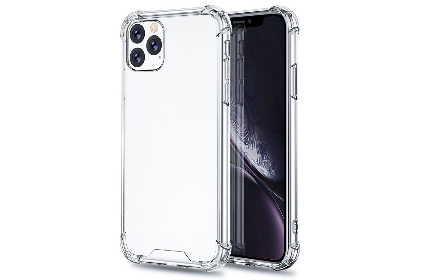 Накладка iPhone 12 силикон/усиленные углы/прозрачная, бесцветная
