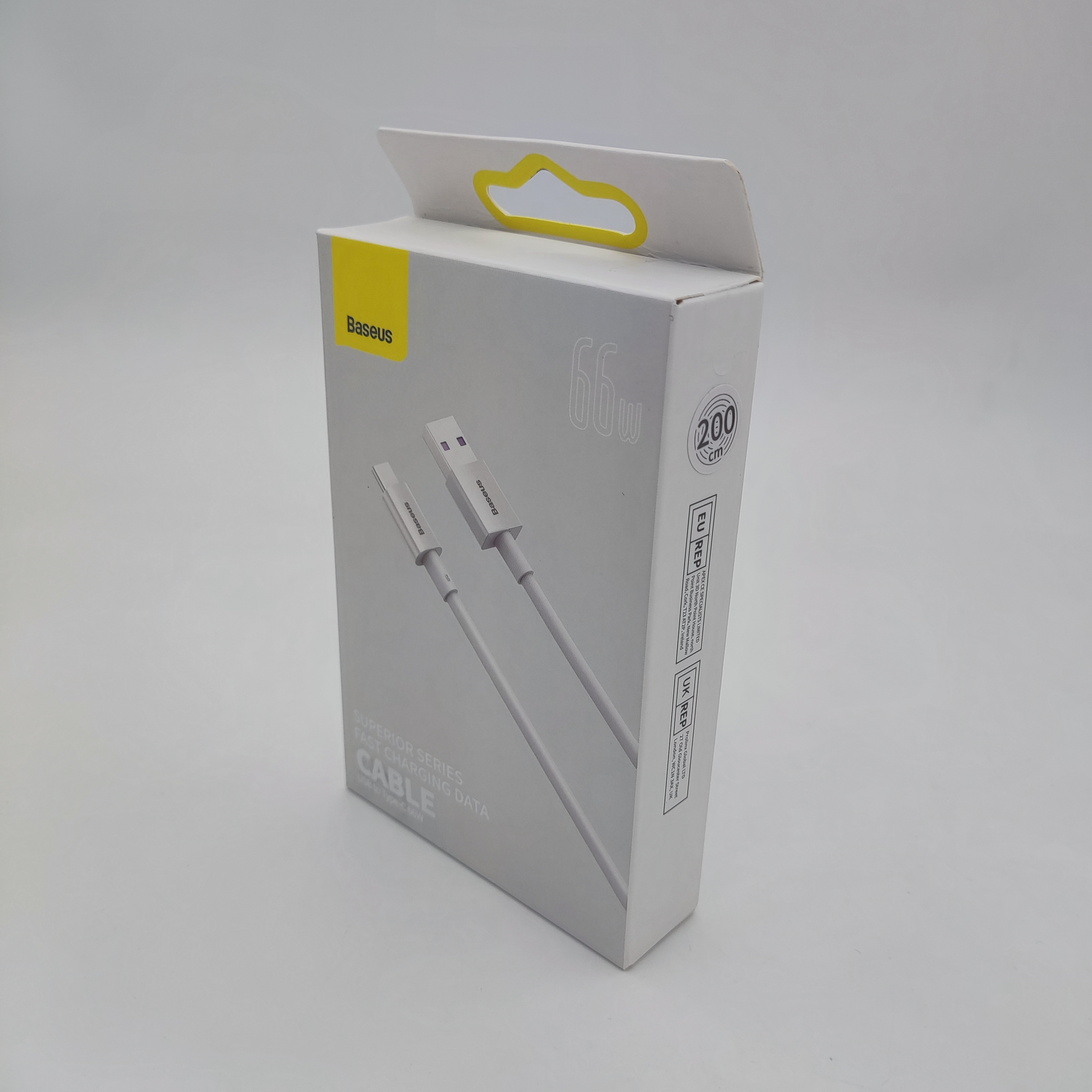 USB-кабель Baseus CATYS-A02, Type-C, силикон, 2.0 м, круглый, белый