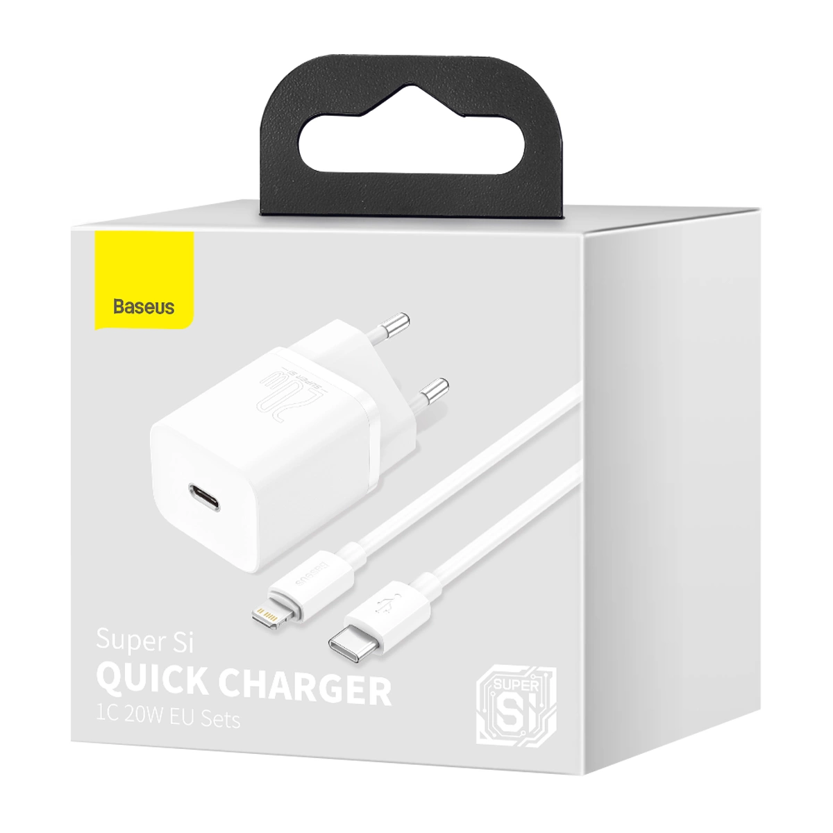 СЗУ 2в1 Baseus TZCCSUP-B02, Apple 8 pin/Type-C, 3.0A, 1 Type-C, 20 V,  1.0 м, белый