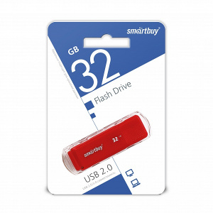 USB флэш-накопитель smartbuy 32Gb Dock SB32GBDK-R, USB 2.0, пластик, красный