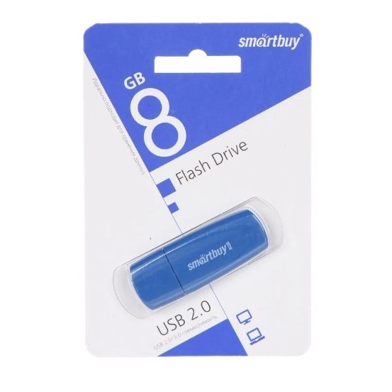 USB флэш-накопитель smartbuy 8Gb Scout, USB 2.0, пластик, синий