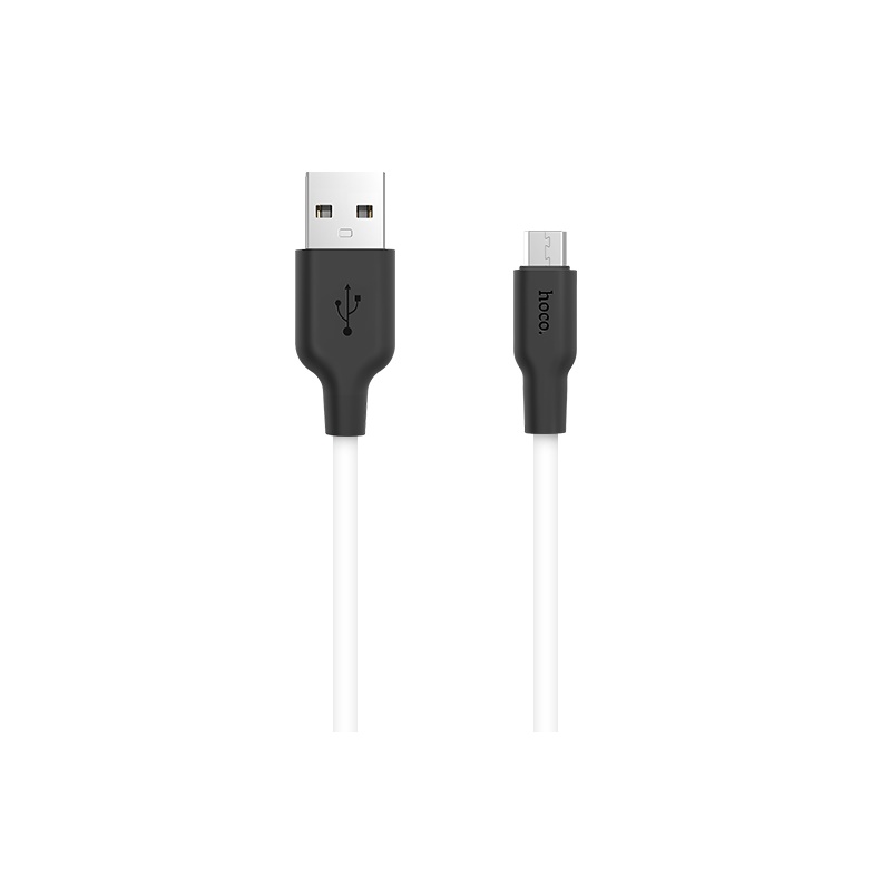 USB-кабель hoco X21, micro USB, силикон, 1.0 м, круглый, белый