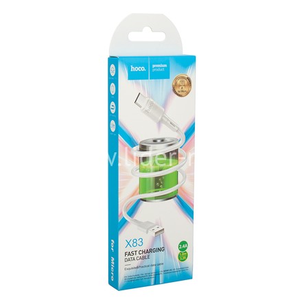 USB-кабель WUW X83, micro USB, силикон, 1.0 м, круглый, белый