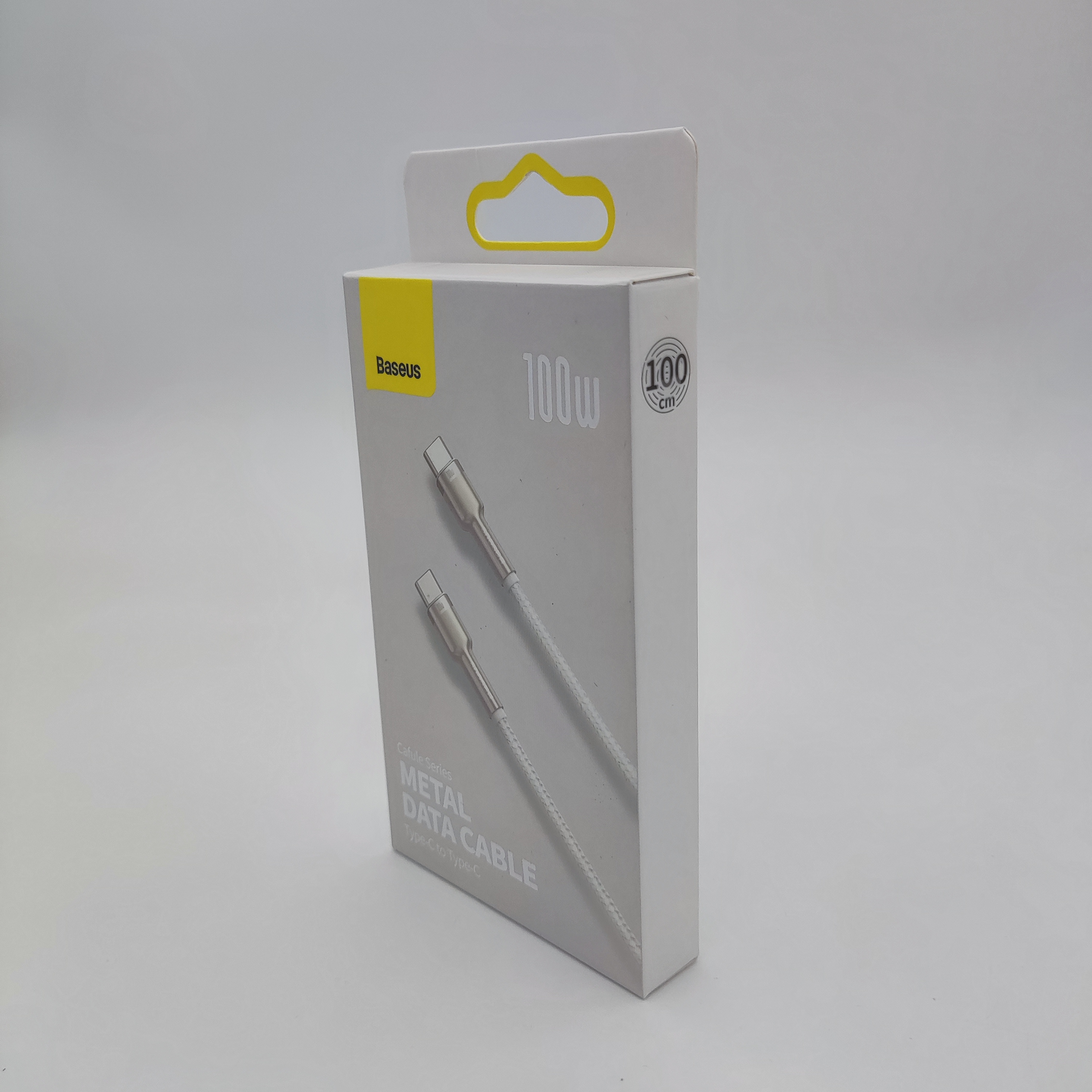 USB-кабель Baseus CATJK-C02, 100W, Type-C - Type-C, ткань, 1.0 м, круглый, белый